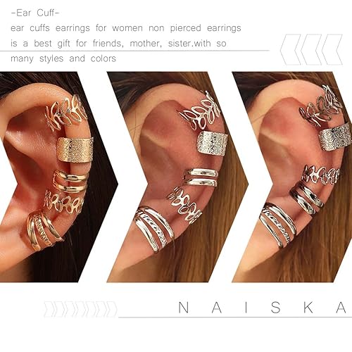 Miniatura 6 de NAISKA 15 piezas de cuentas trenzadas, joyería para el cabello, accesorios de rastas, clips de trenza de metal, clip de oreja sin perforación,