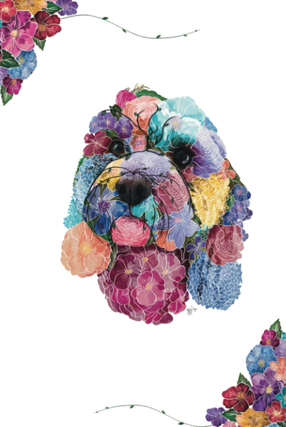 Floral Design Cavapoo Notebook, Cavapoo Notebook/Journal, Ideal Cavapoo Gift for Cavapoo Owners: Cavapoo Dog Journal with Flowers, 120 Pages, Lined