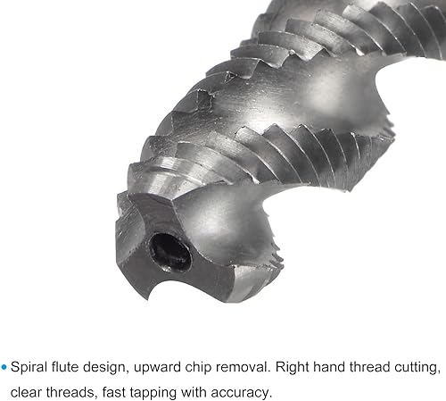 Miniatura 3 de uxcell Grifos de flauta espiral, 516-24 UNF 2B Acero de alta velocidad (HSS) sin recubrimiento de la máquina de fresado de roscas roscado de rosca