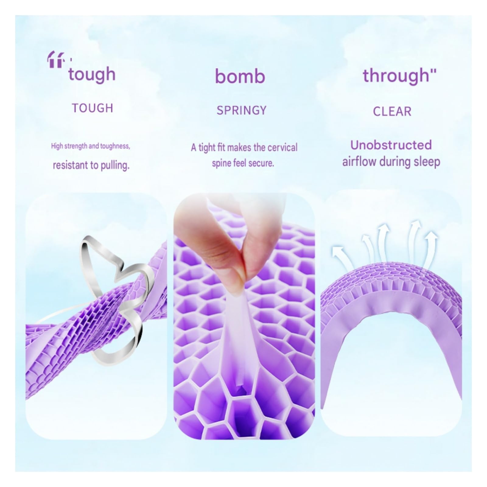 Kissen, Pektin-Kissen Memory TPE Cervical Almohadas Para Dormir ,Gelkissen