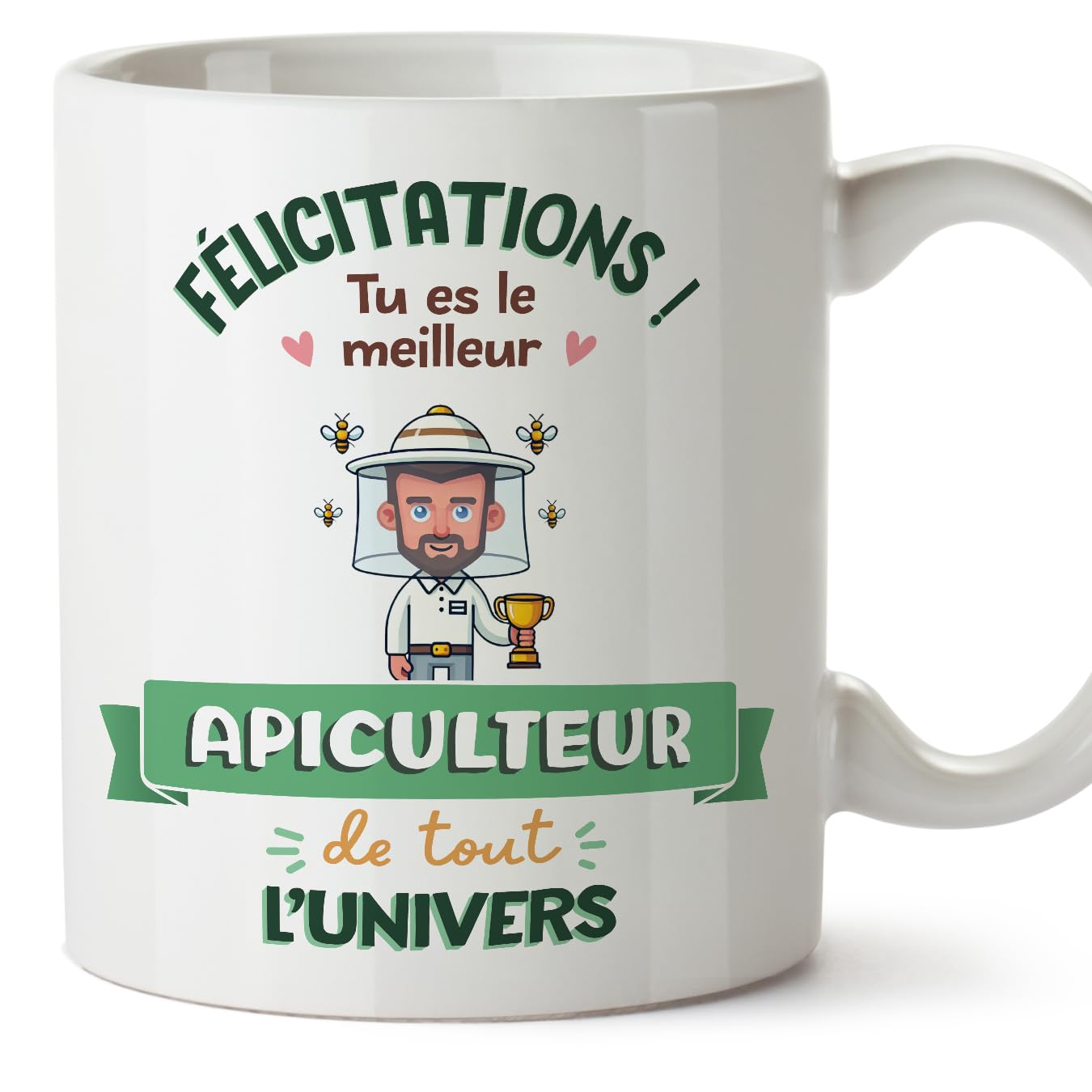 MUGFFINS Beekeeper Man Mug - in French - Meilleur Univers Trophée - Funny Gift for Colleagues - Ceramic 11oz Mug — image 1