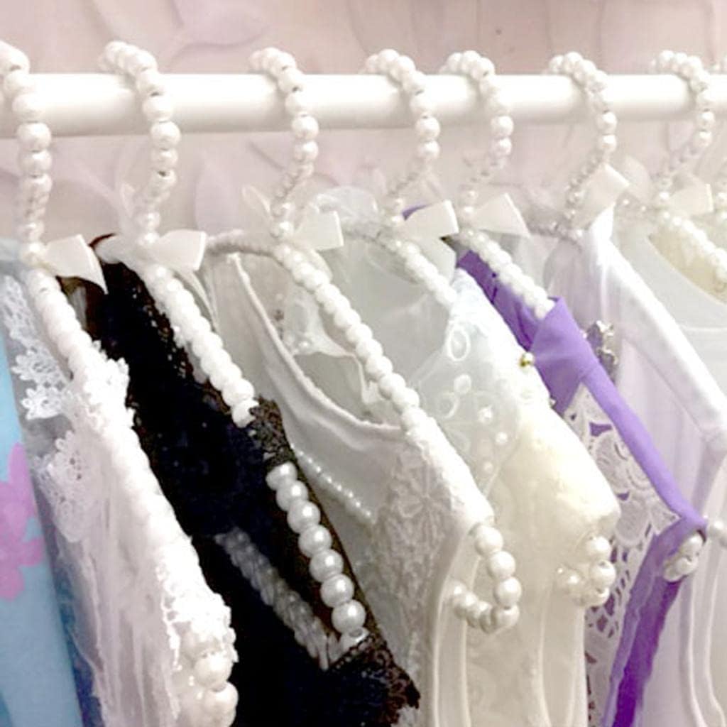 Pearl Adults Clothes Hanger Coat Skirt Trouser Holder Rack Bar, White image 2