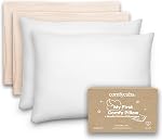 Comfy Cubs Toddler Pillow with Muslin Pillowcase, 33 x 46 cm - Small Pillow for Sleeping and Travel - Breathable with Soft Microfiber Fill - Comfortable and Stylish Design for Toddlers - Blush