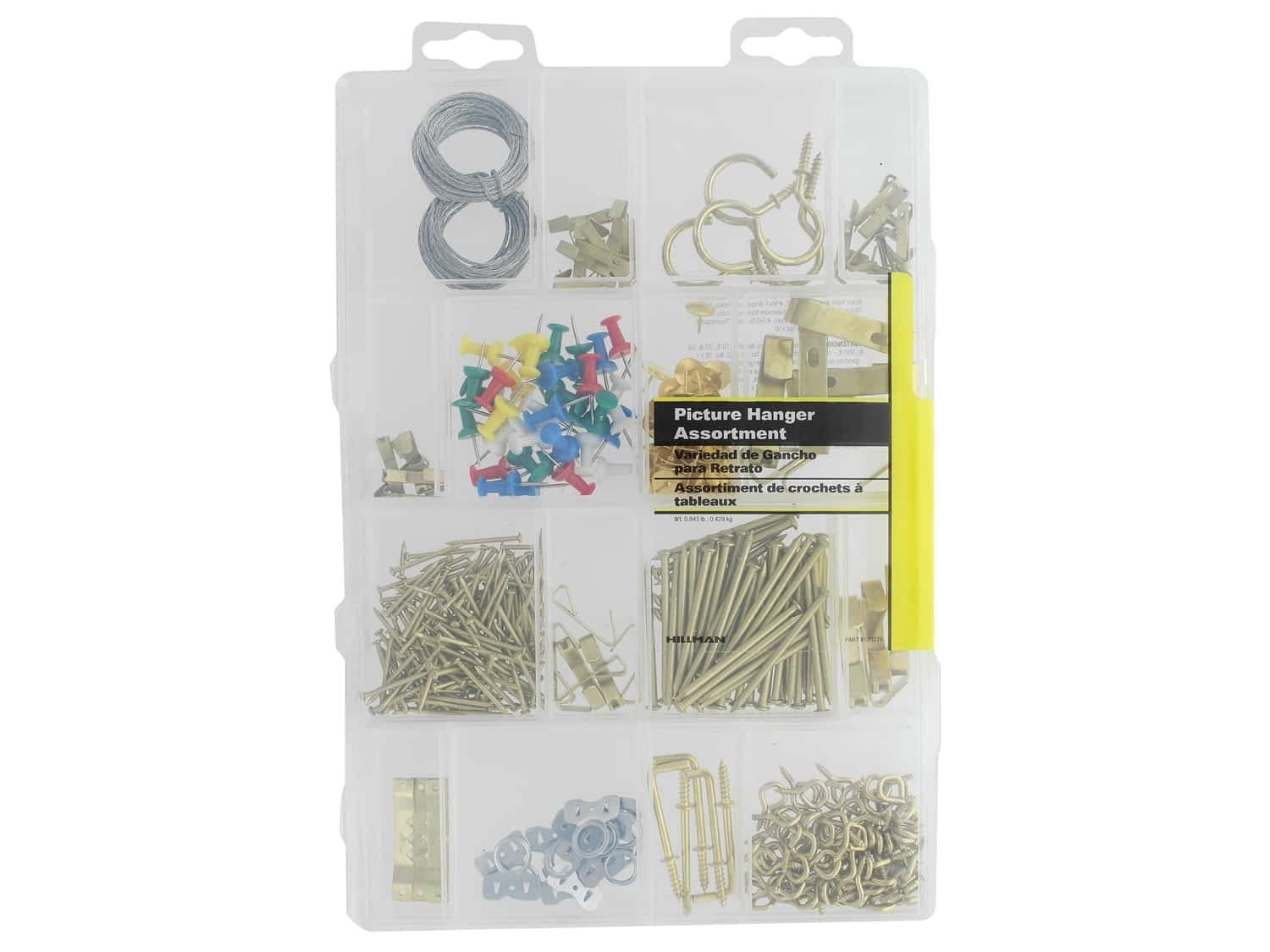 Crochets pour tableaux blancs Hillman 130278 avec fixation robuste de 500 pièces