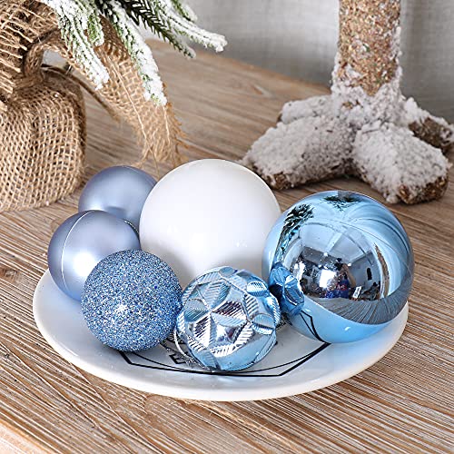 Isulife 87Ct Christmas Ball Ornaments Set Shatterproof Seasonal Hanging Decorations With Reusable Hand-Held Gift Package For Xmas Tree Holiday Party And Home Decor, Airy Blue #TOP3