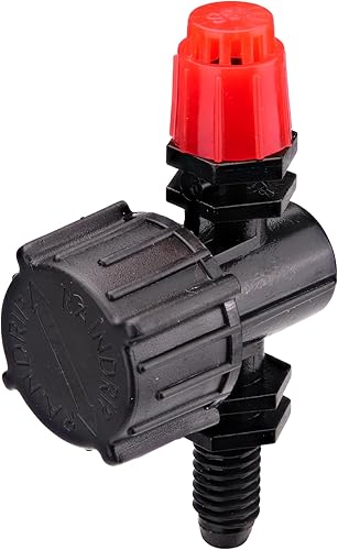 Raindrip R180CT - Microaspersor de flujo ajustable, patrón de círculo completo, rociador de corriente, con entrada roscada de 10-32, emisores de