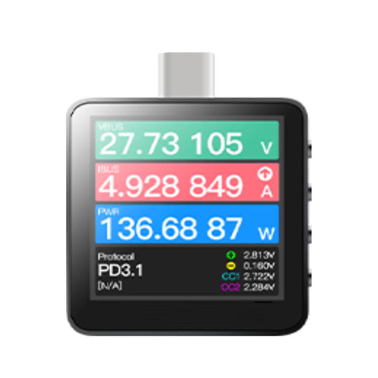 KM003C Charging USB C PD3.1 50V 6A Ranges USB C Capacity Tester Multimeter USB Current Meter Tester LCD Display