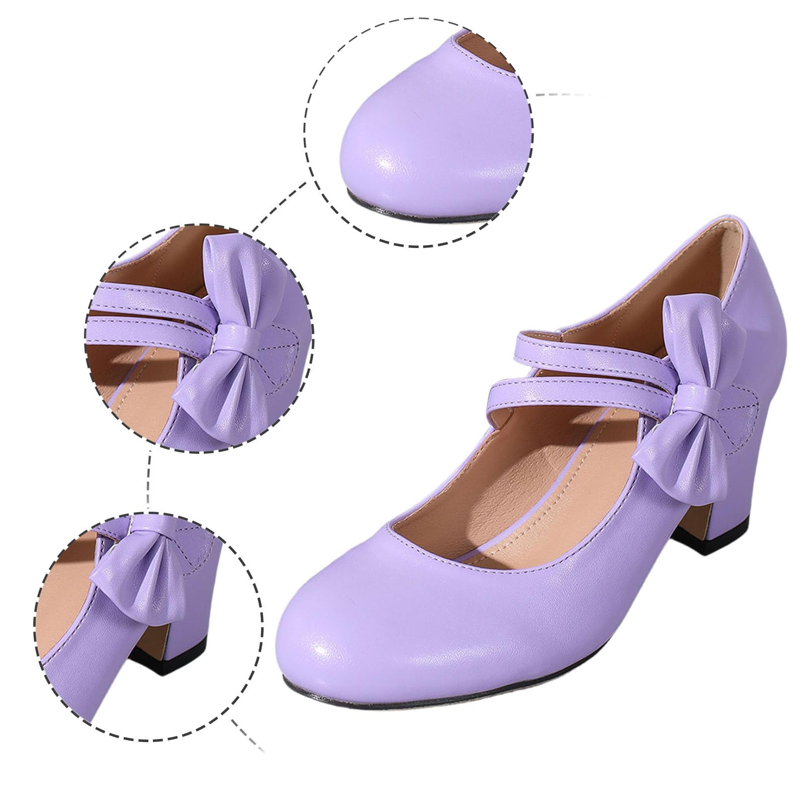 Zapatos de baile tradicionales para mujer con tacón de bloque gruesos para novia, bailarina, zapatos elegantes con hebilla de 65 cm, versátil, moda casual para vaqueros, faldas, suela antideslizante