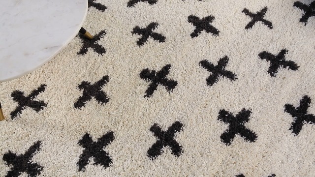 Tapete Livabliss Shag Boho 7' x 10' Negro y Crema miniatura 7