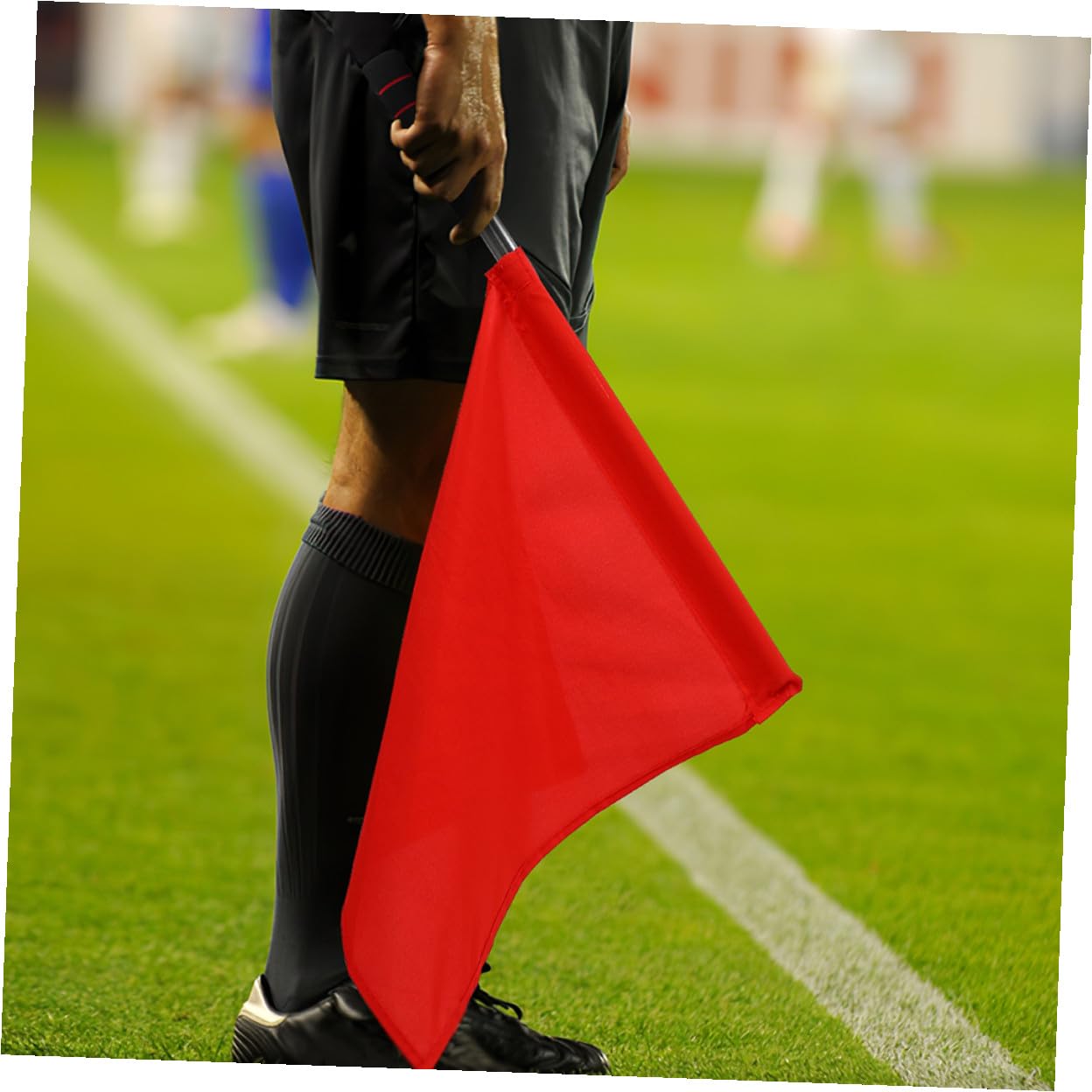 Alipis Drapeaux de Signalisation Arbitre 3 Pièces Rouge Polyester Léger Drapeau de Course pour Football Athlétisme Compétition Sportive Extérieur