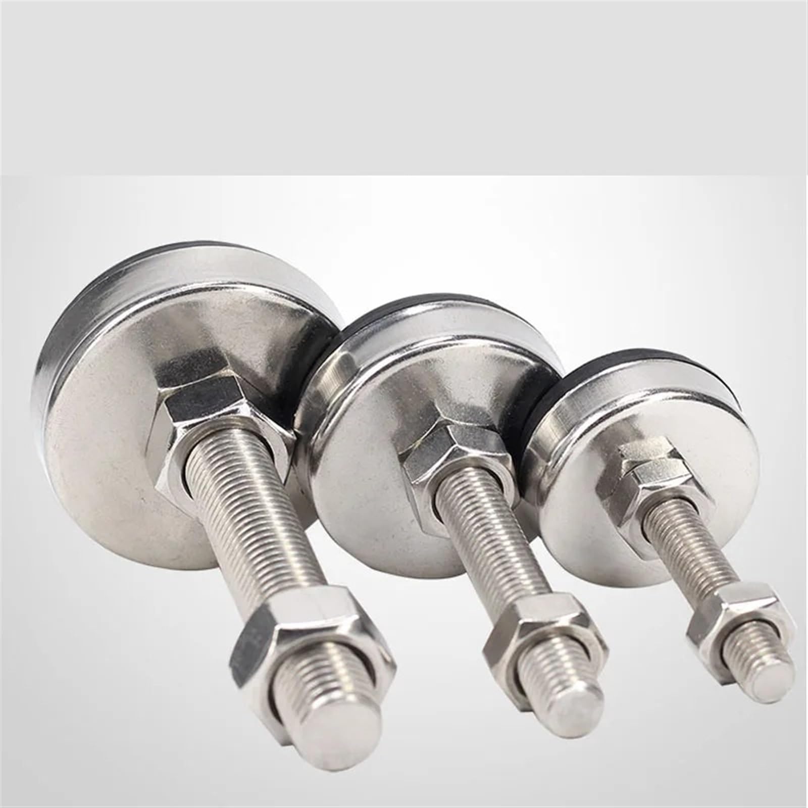 Piedini regolabili per giradischi in acciaio inox con filettatura M8 M10 M12, piedini di livellamento per mobili, 6 pezzi (D65 x M12 x 150 mm) per una stabilità ottimale