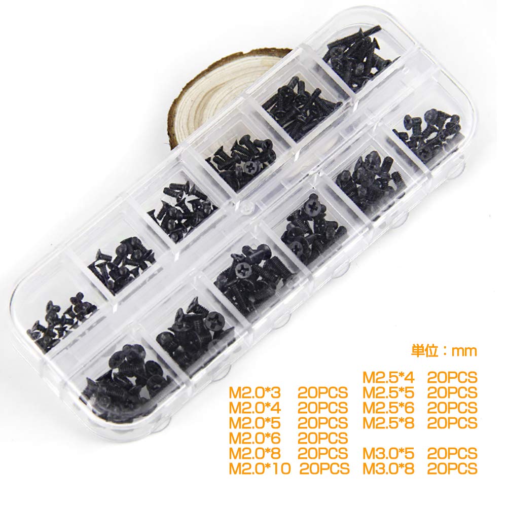 1440本の黒ノートパソコンネジM 1.2 M 1.4 M 1.7 M 2 | Zmbroll 1440本の黒ノートパソコンネジM 1.2 M 1.4 M 1.7 M 2