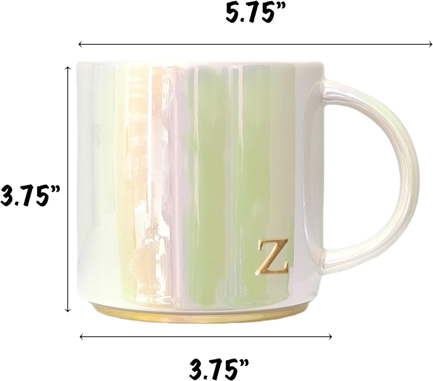 COLLECTIVE HOME - Taza de café de cerámica, tazas galvanizadas coloridas, letras minúsculas personalizadas en relieve, acabado multicolor brillante, ideal para regalos únicos, (z)