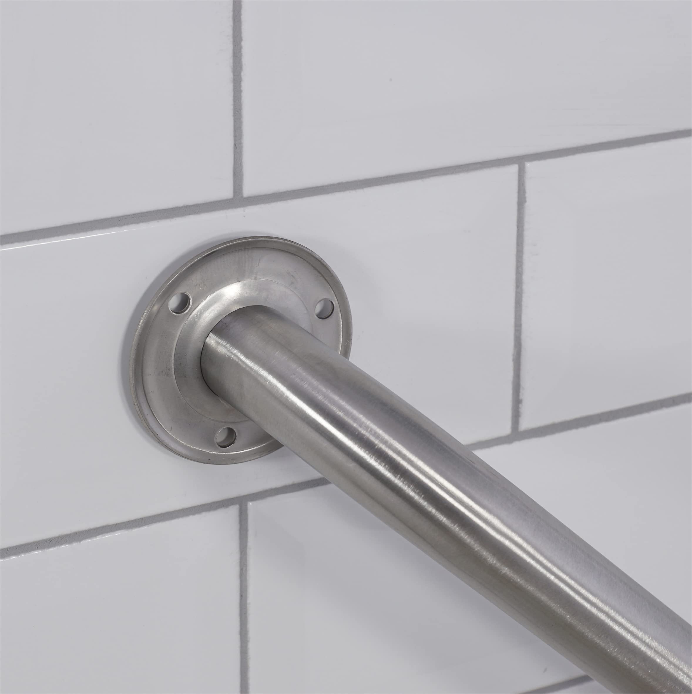 Aidapt Maniglia di sicurezza per bagno in acciaio inossidabile, finitura in acciaio spazzolato, resistente alla ruggine, per vasca da bagno e doccia, aiuto per disabili, anziani e bambini, aiuto per