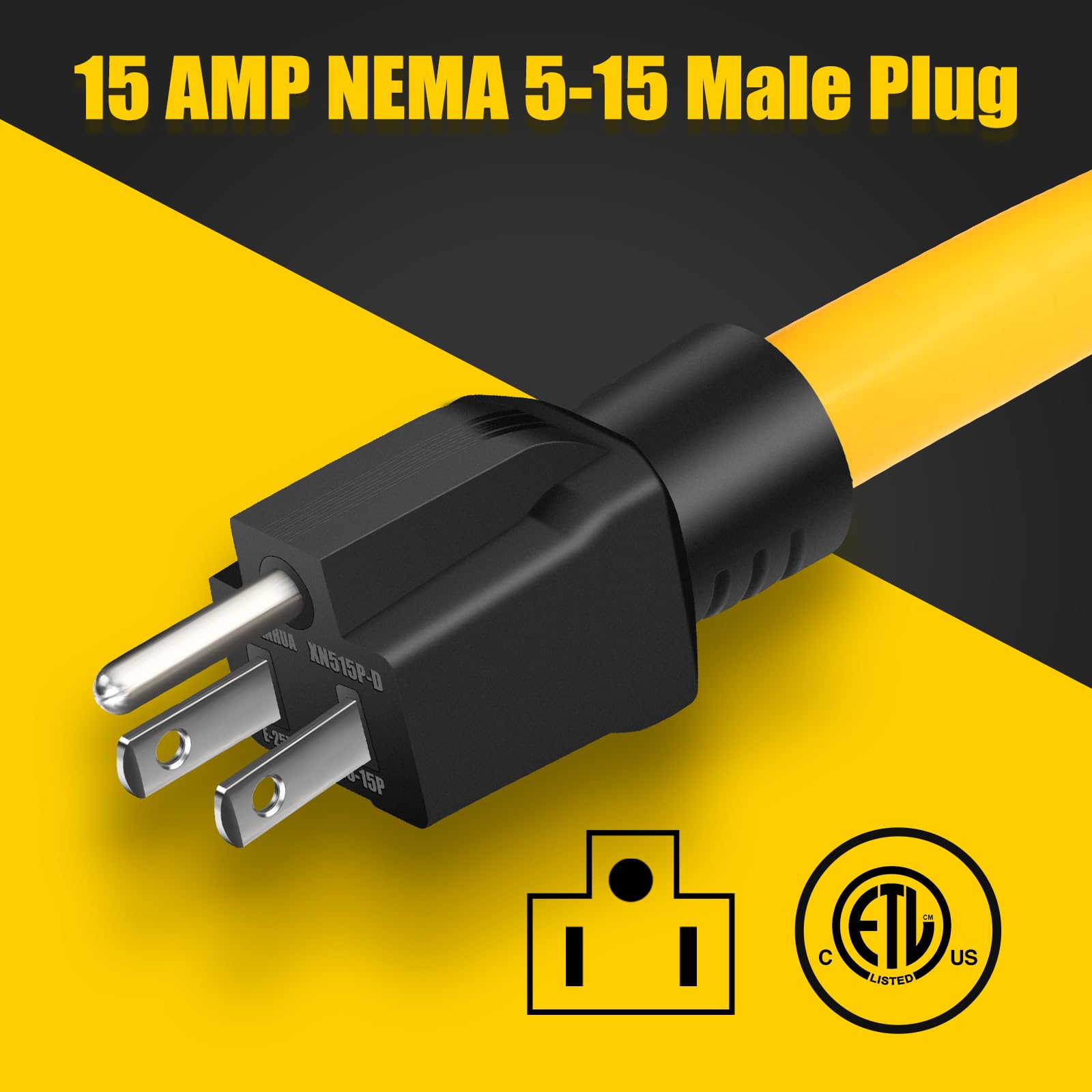 5-15P a L14-30R Cable adaptador de corriente 3 pines 15 A, 5-15 macho a 4 pines 30 amperios L14-30 hembra Receptáculo Twsit Lock, adaptador de caja de entrada de generador