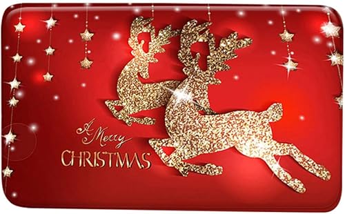 Miniatura 2 de Shan-S - Alfombra de Navidad antideslizante para el piso de baño diseño de Papá Noel y muñeco de nieve para Navidad dormitorio hogar comedor sala de