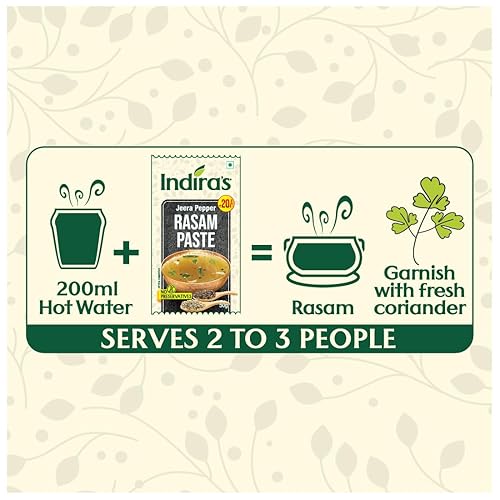 Miniatura 6 de Indira 's Instant Rasam Pasta Combo Pack de 9 – Solo tienes que añadir agua caliente – 4 sabores sabrosos – Tomate Rasam, Pepper Rasam, Tamarind