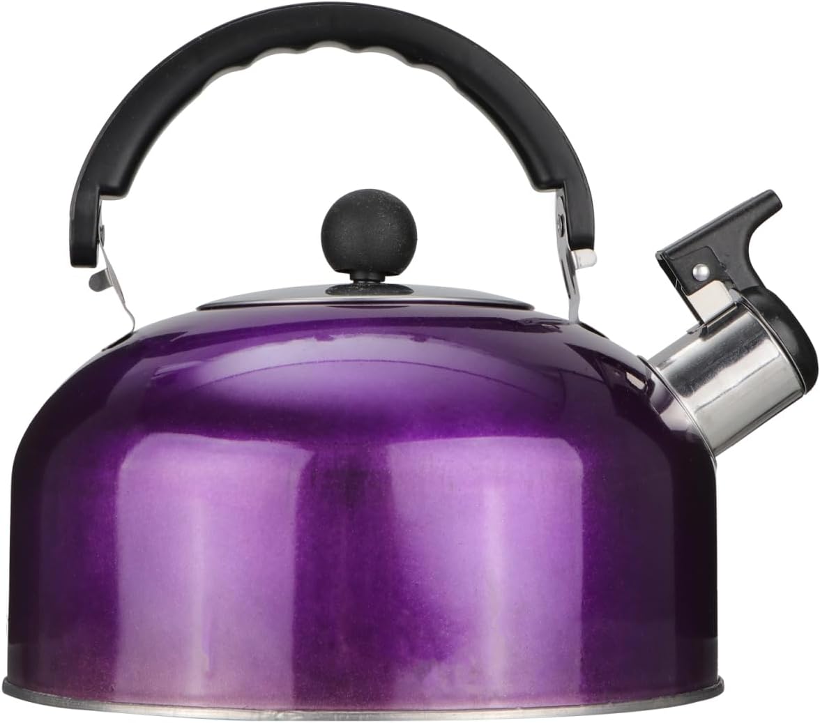 Alipis Heat Resistant Small Tea Kettle 2l Whistling Pitcher Stovetop Water Pot Purple Style