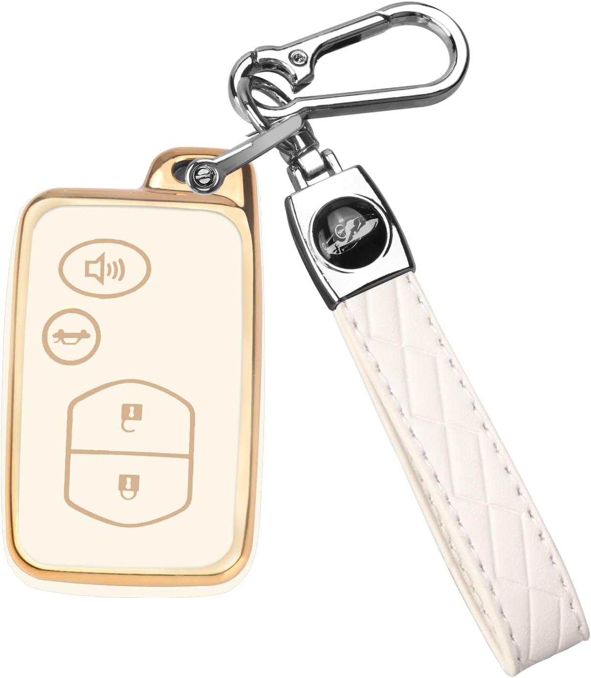 QBUC for Toyota Key Fob Cover with Keychain,4 Buttons Protective Key Case