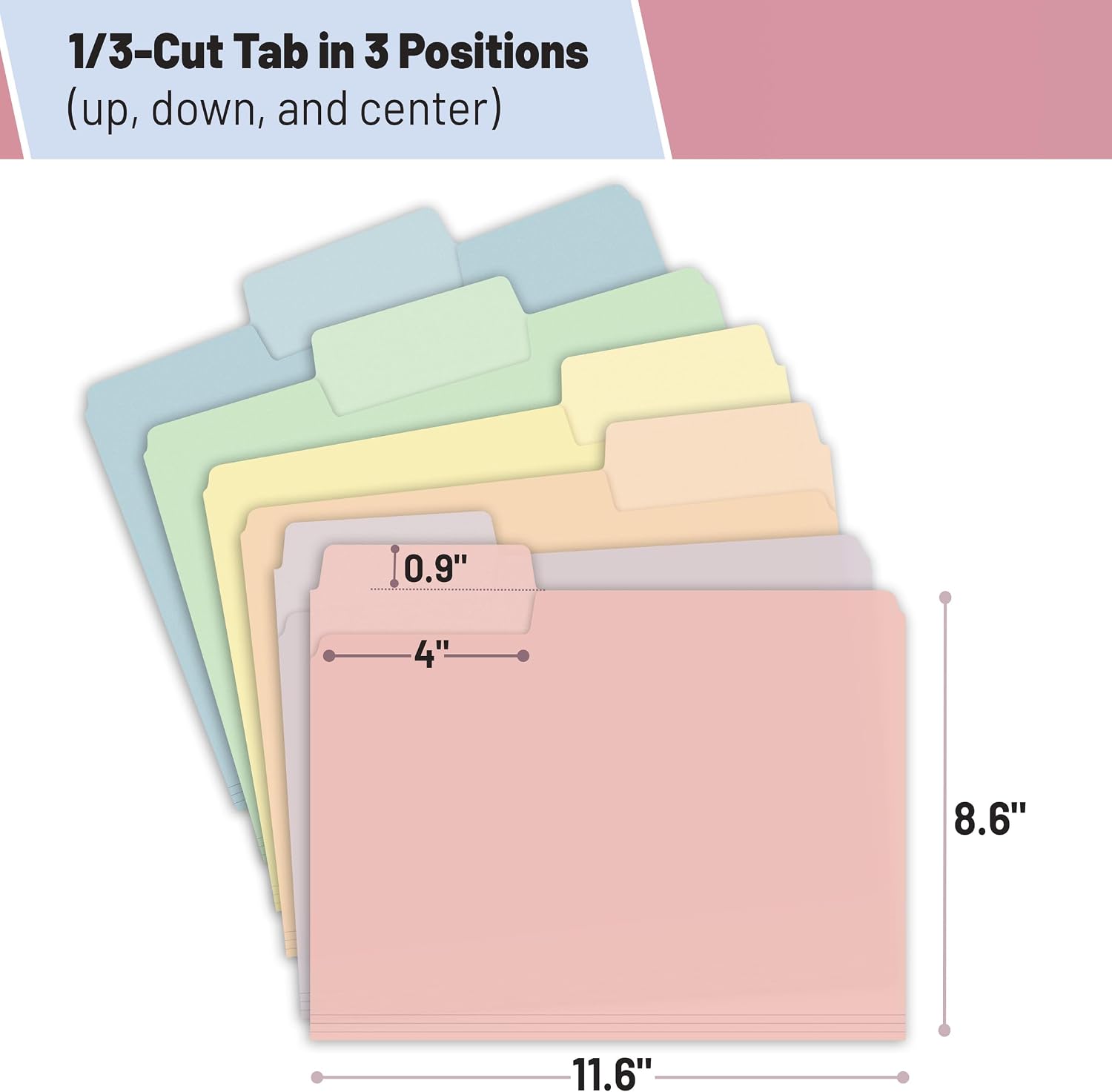 Mr. Pen- File Folders, 1/3 Cut Tab, 6 Pack, Morandi Colors, Letter Size image 3