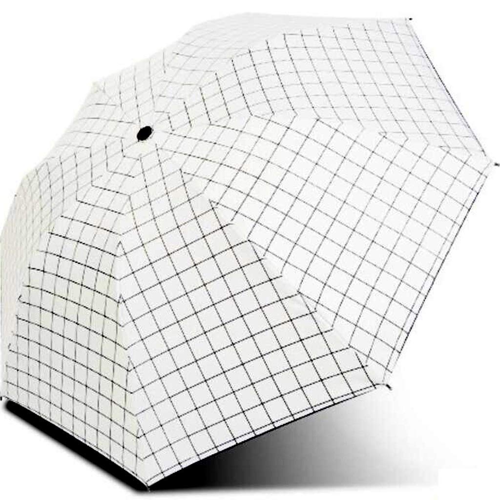 Parapluie trois plis blanc robuste face aux tempêtes et soleil intense