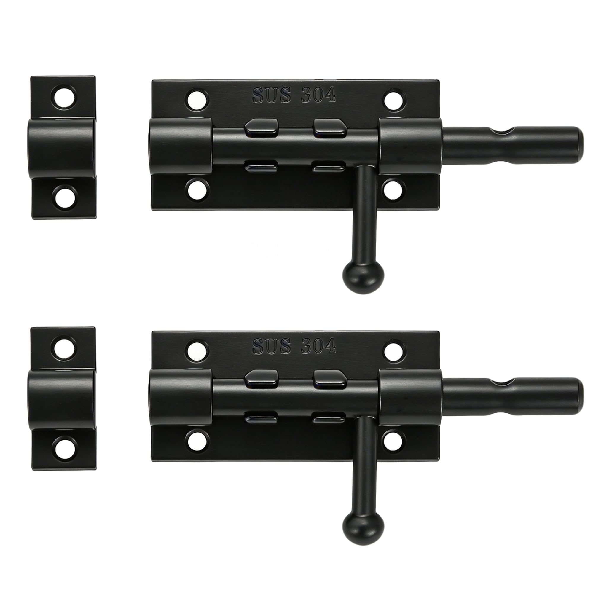 Alise 2 PCS 4 Inch Sliding Door Lock, Security Gate Latch for Shed Door