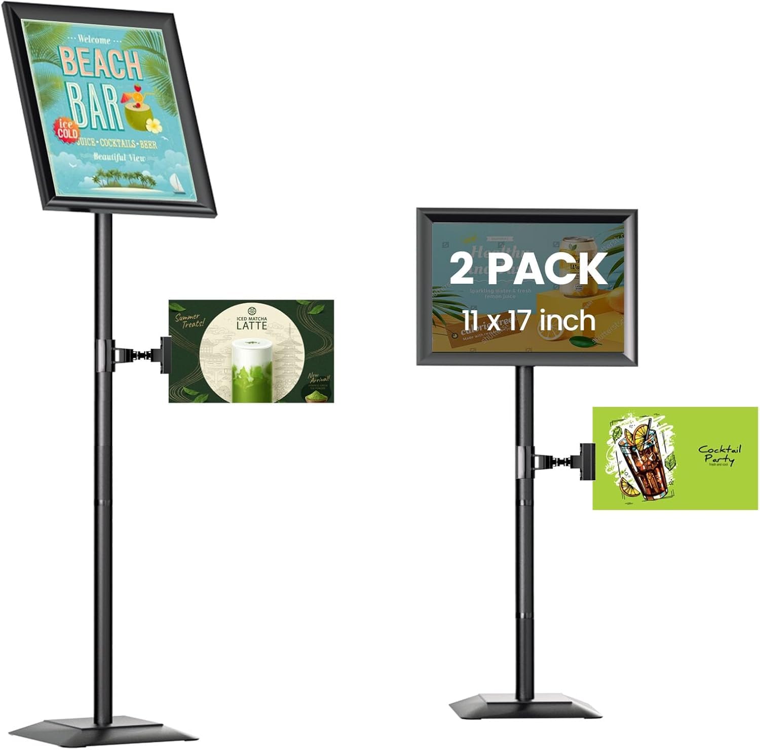 2 Pack Sign Stand for Display, 11 x 17 Heavy Duty Metal Sign Holder Stand