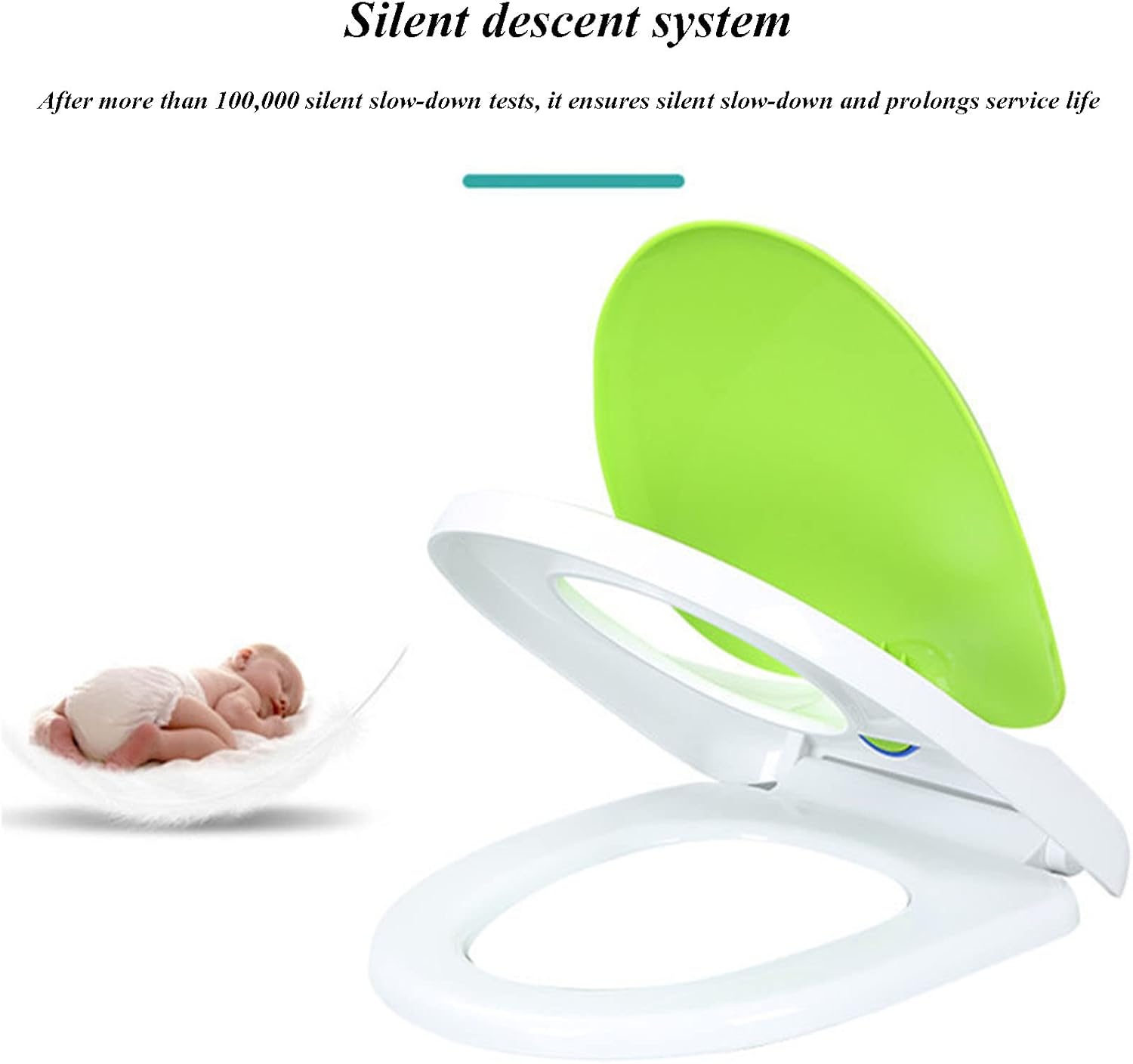 Toilet Seat with Quiet-Close Seat and Relieves Pressure Points, Elongated Double Toilet Seat with Adjustable Hinge, Easy for Cleaning, White