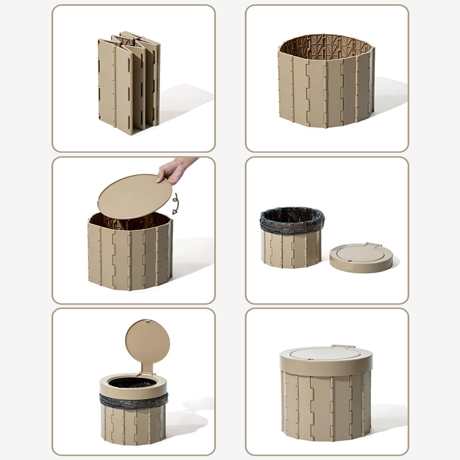 Campingtoilette Faltbar Klappbare Camping Toilette Reisetoilette Wc Mit 1 Rollen Biologisch Abbaubaren Müllbeutel Mobile Trockentrenntoilette Für Outdoor-Angeln Camping Wandern Lange Reisen