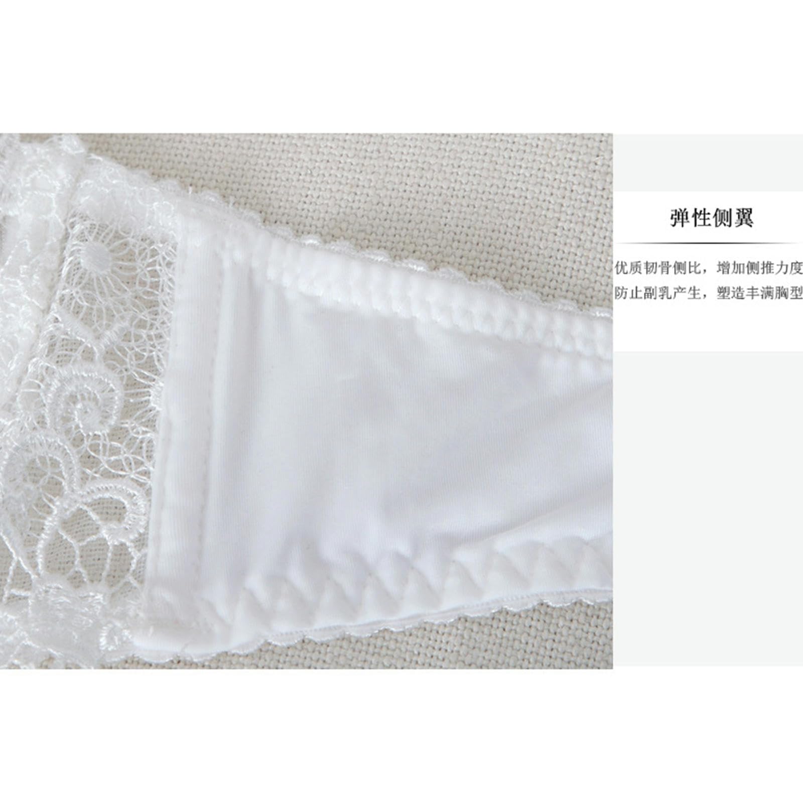 Biancheria Intima Donna Set di Lingerie da Donna Sexy Mutande da Due Pezzi Sexy Reggiseno Perizoma Vedi Attraverso Il Reggiseno A Pizzo Trasparente in Alto-bianco-85d