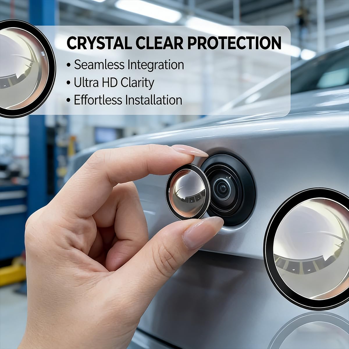 Backup Camera Rain Shield, Car Camera Lens Protector — Clear, Weatherproof, Anti-Glar, 2PCS Car Backup Camera Protective Sticker, Anti-Rain Car Reversing Cameras Protection (2 pc) - 5