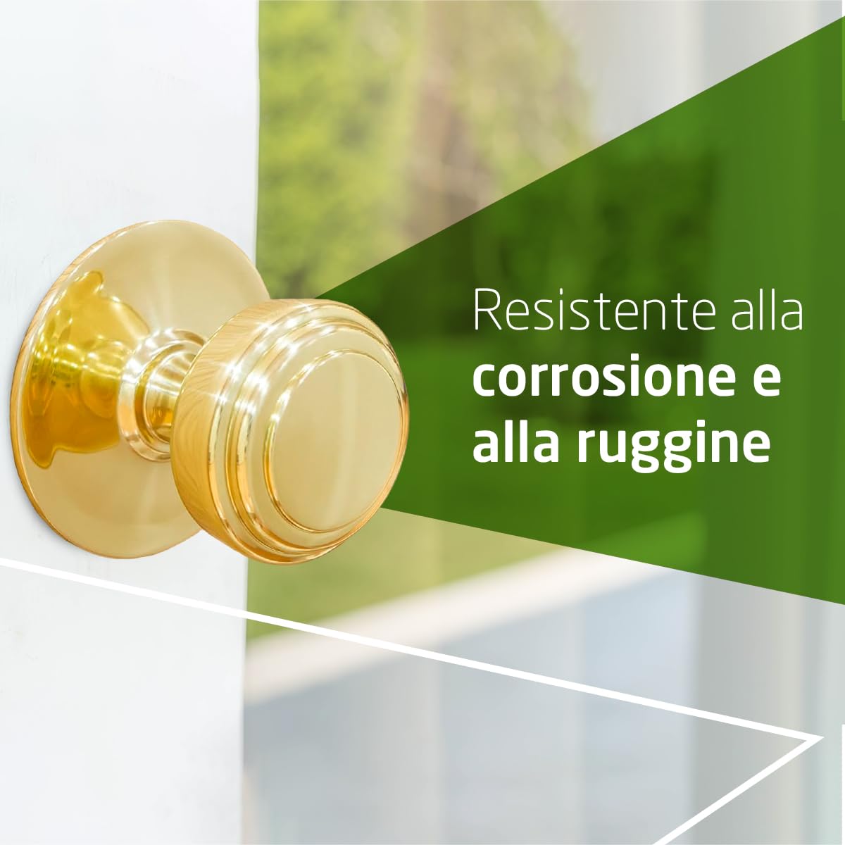 Amig - Pomello Mod 12 dorato rotondo in ottone massiccio lucido per porte esterne di ingresso | Diametro maniglia Ø70 mm · Altezza 68,5 mm | Facile da installare Include dado di fissaggio