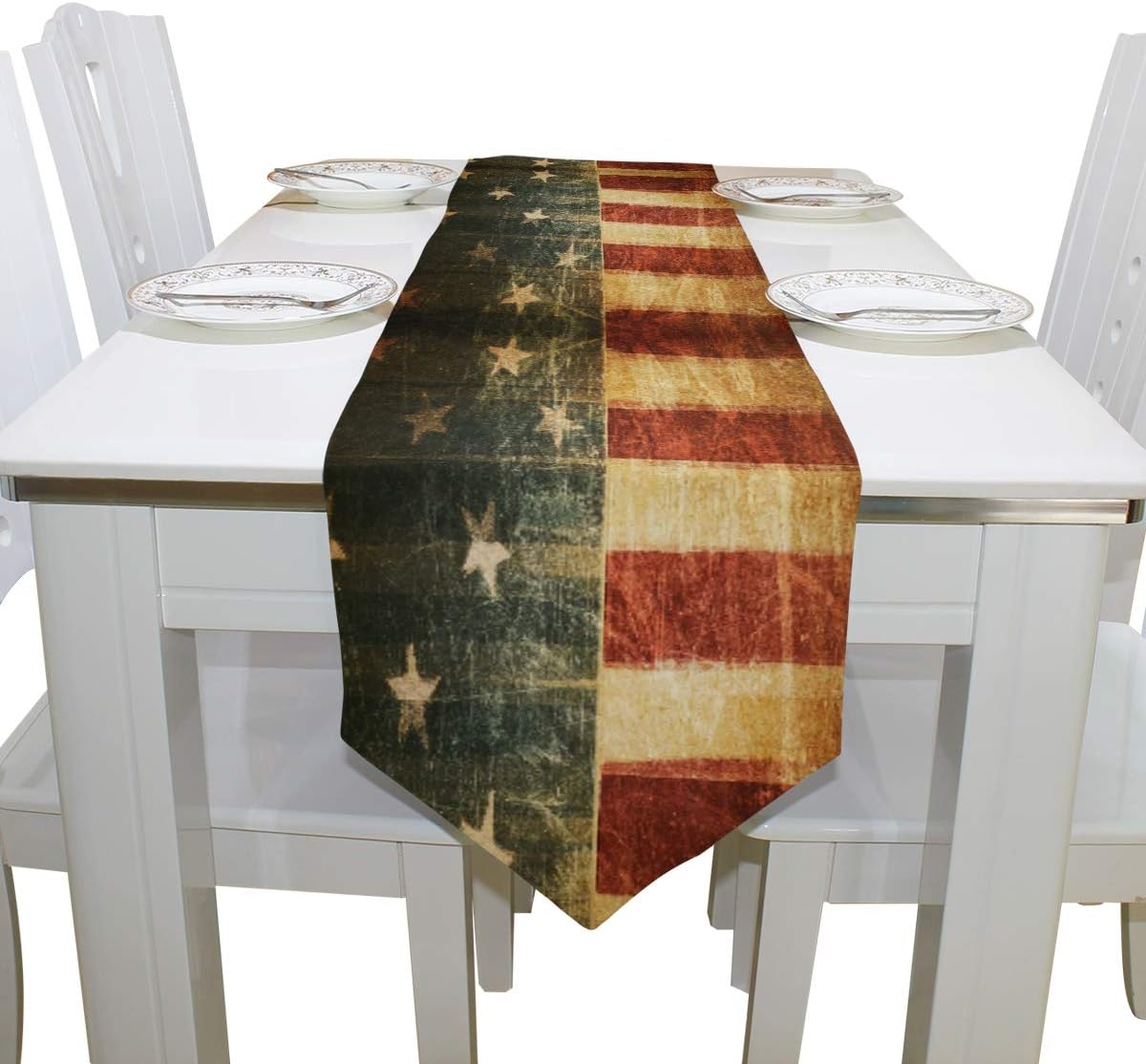 Buy Woor Double Sided Vintage American Patriotic Stars Table Runner 13 X 70 Inches Long