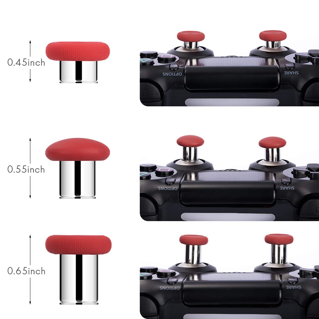 Palillos de metal 8 en 1 para Xbox One y PS4 DualShock 4 (rojo)