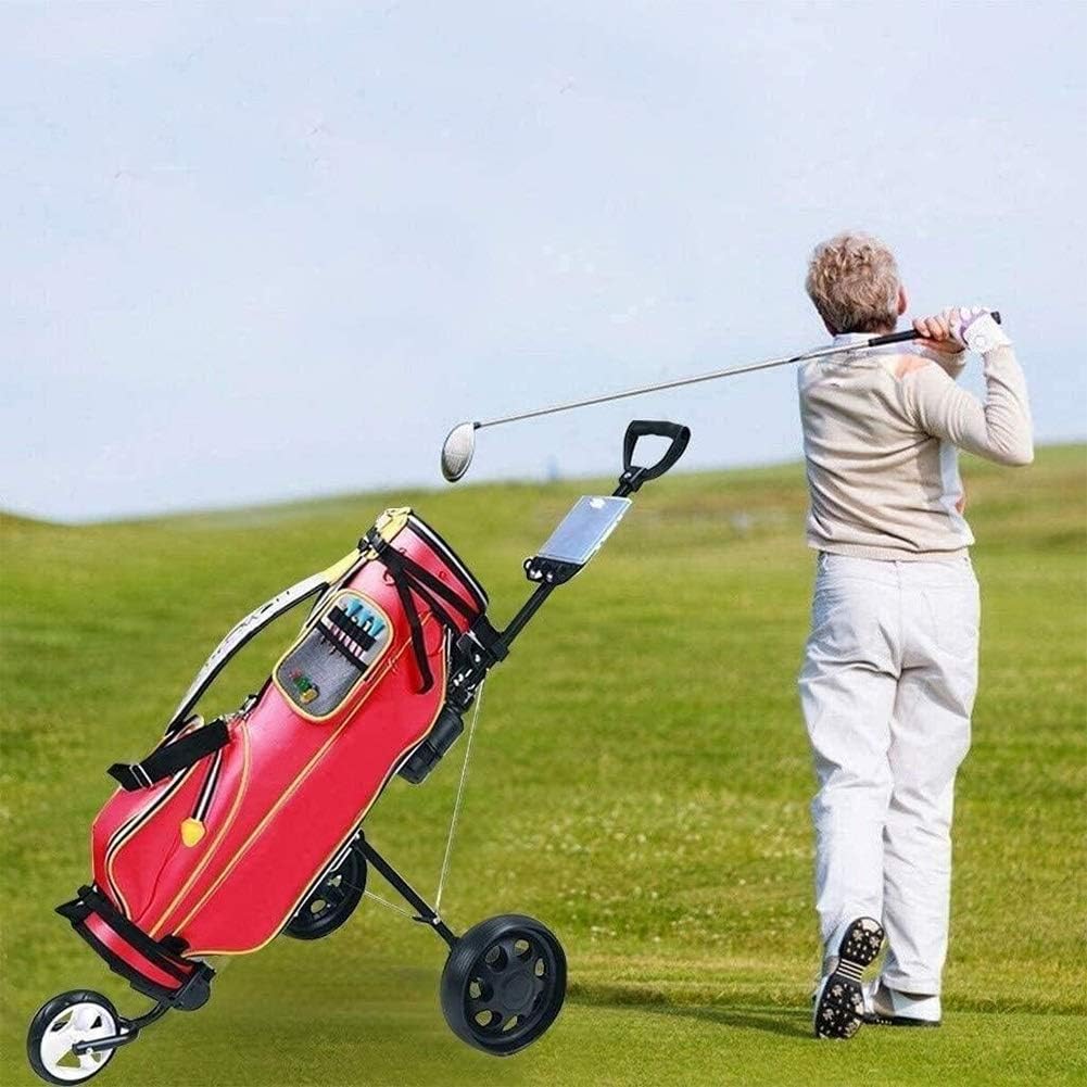 Golf Cart 3 Wheel, Golf Push Cart One Second to Open and Close, Collapsible Golf Caddy, Lightweight Golf Cart