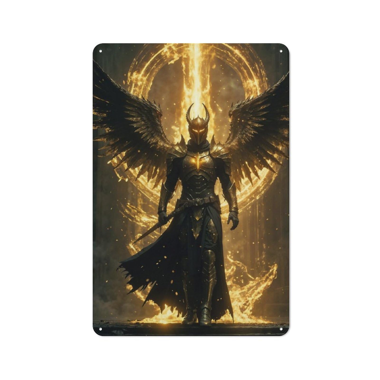 Junmoney Guardian Of The Rift Smart Tin Sign 30X20cm Featuring Office Wall Decor For Workspace, Cafe, Shop Or Desk Area