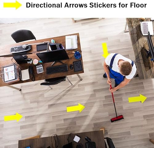 Miniatura 9 de Paquete de 30 pegatinas direccionales grandes de 7.0in con un adhesivo extraíble seguro para el piso, perfecto para caminos sensoriales en aula,