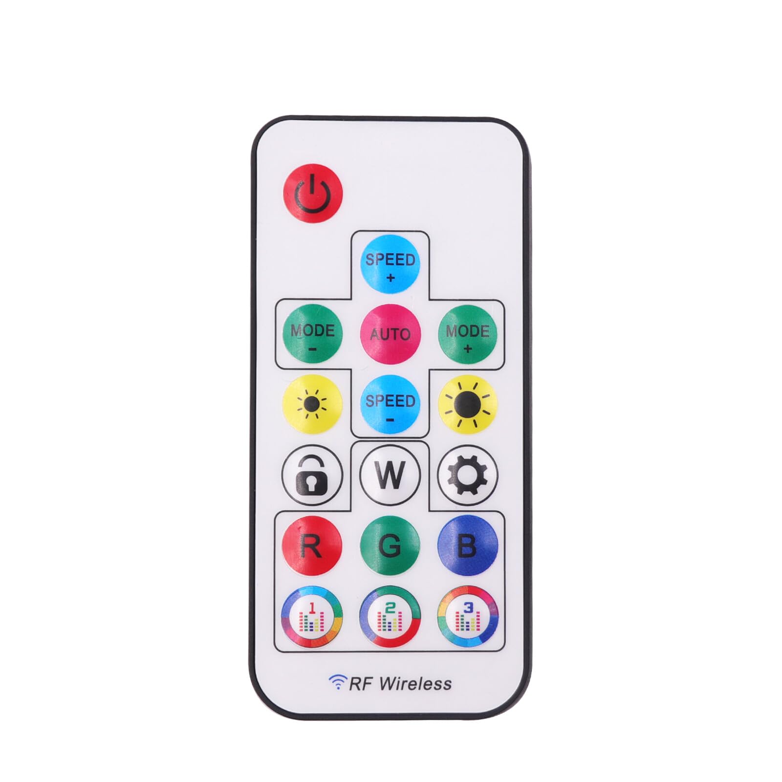 KAFULA DC5V WS2812B Mini Full-Color LED Controller with Music Function, 17-Key RF Remote Control, Suitable for DC5V RGB LED Strips