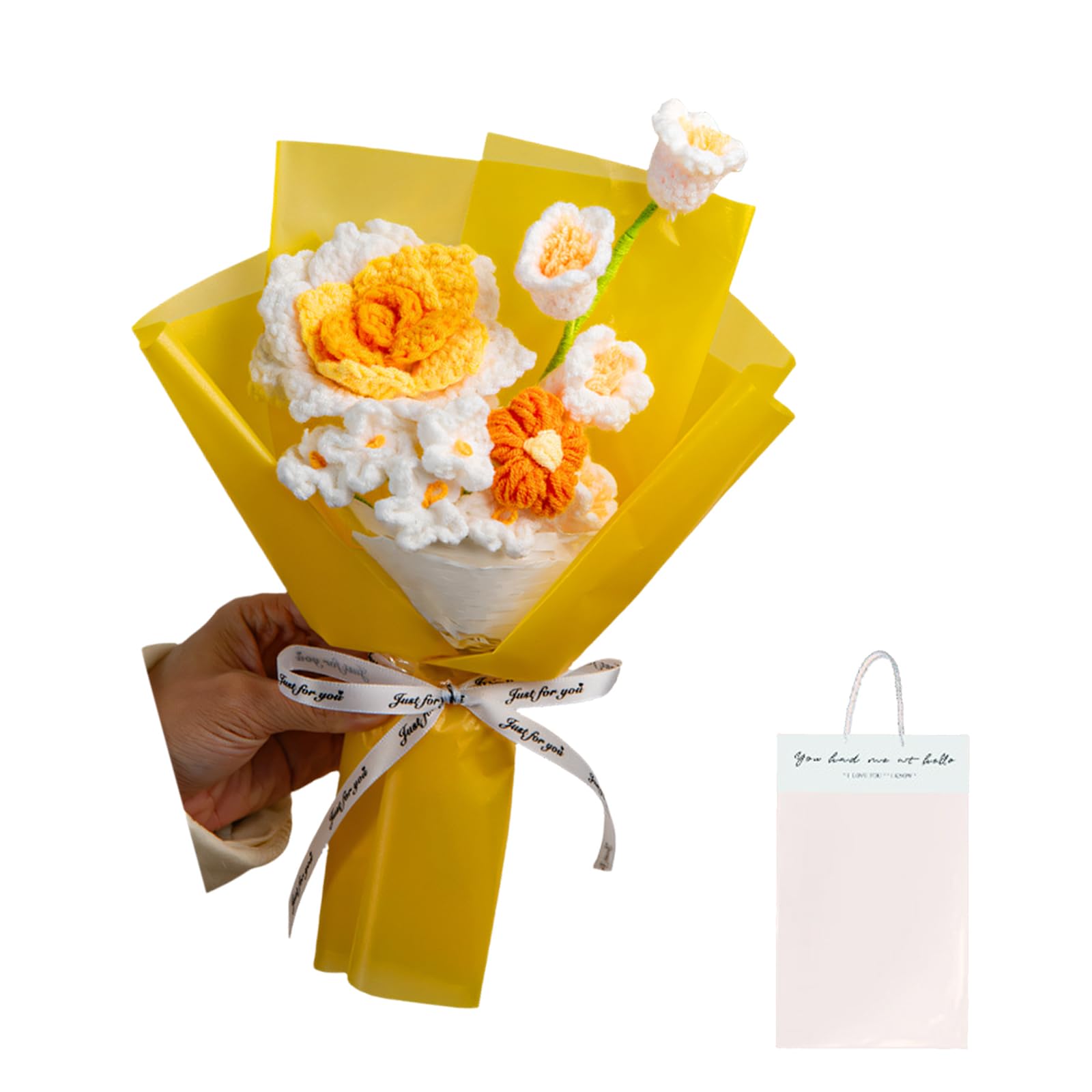 Kaeltsyn Lovely Floral Arrangements Knitted Roses Lilies Valley Myosotis Perfect Graduation Decor Knitted Blossomy Bouquets