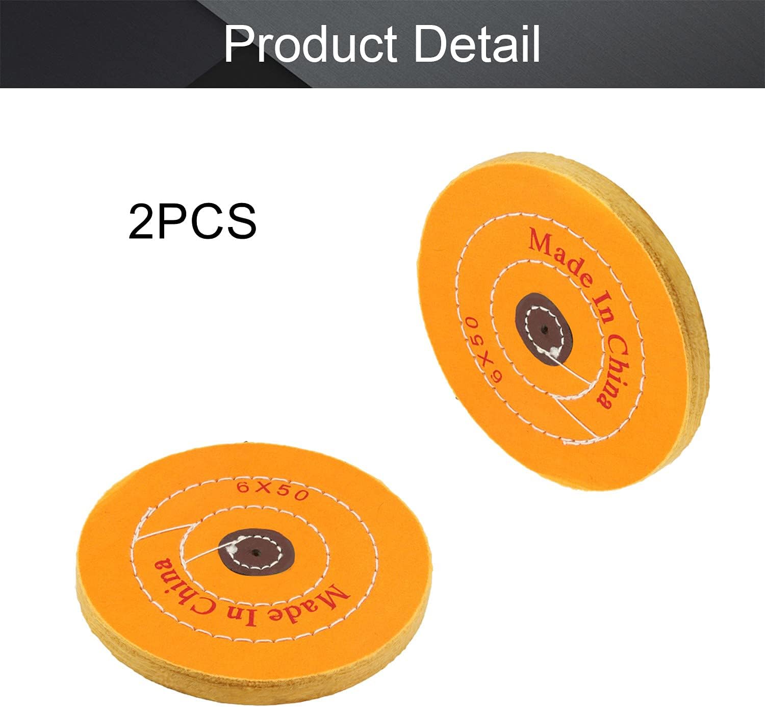 Utoolmart 2 pcs 6 Inch Cotton Buffing Wheels Polishing for Bench Grinder Tool 4 mm Arbor Hole