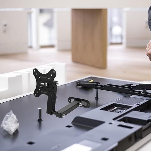 Miniatura 6 de Adjustable Monitor Wall Mount Bracket for Screens Retractable Tv Screen Holder with Stable Support and Tilt Swivel Function Space-Saving Tv Bracket