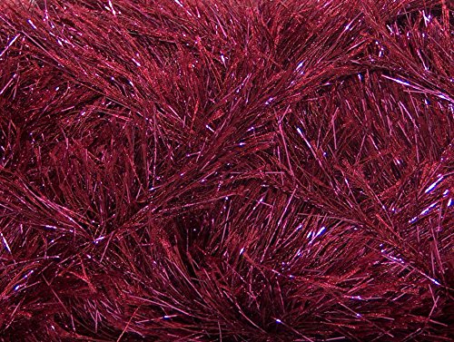 Lot Of 4 X 100Gr Skeins Ice Yarns Eyelash Dazzle Yarn Burgundy Pink #TOP1