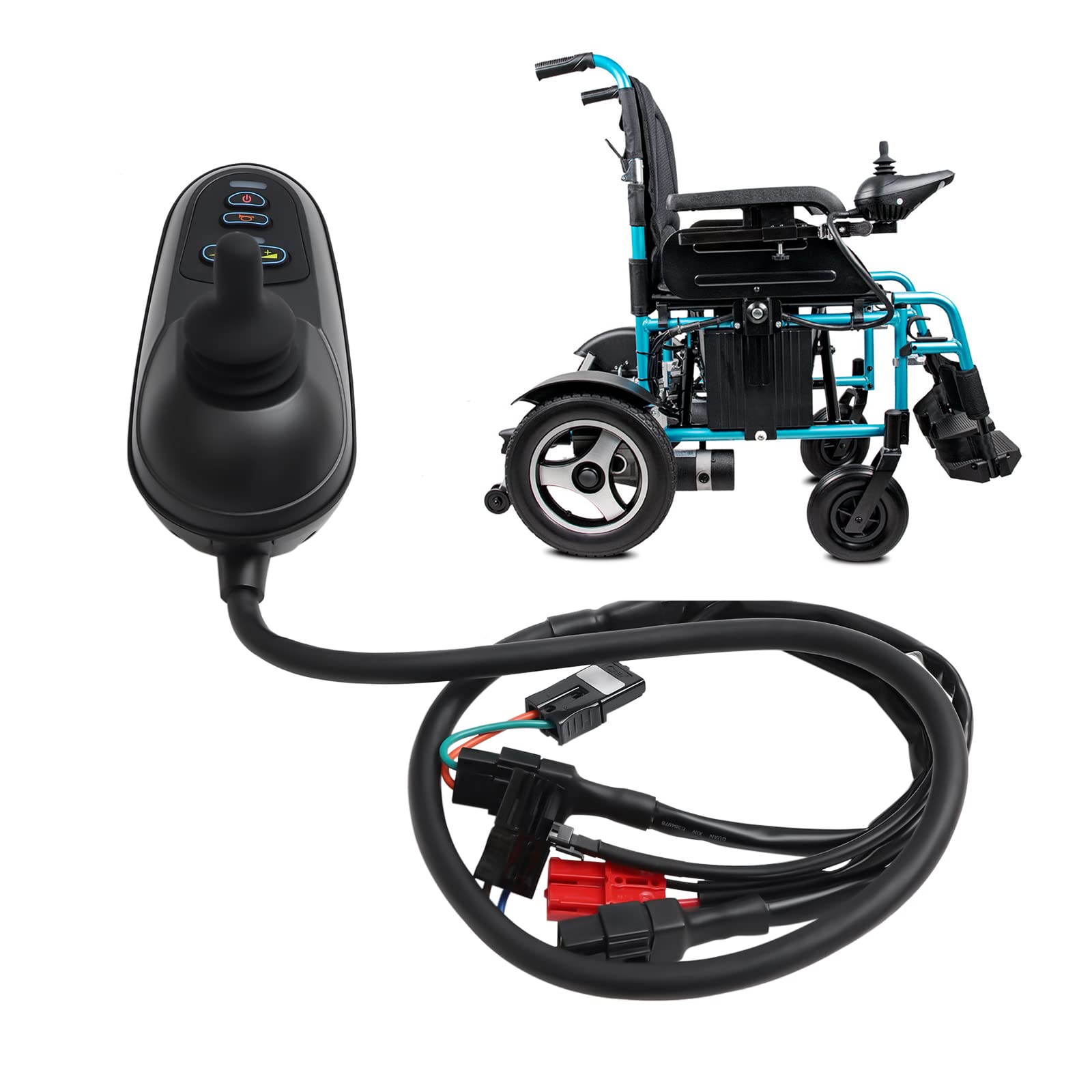 Controlador de joystick para silla de ruedas eléctrica WB5003, accesorios de movilidad eléctrica, aluminio, resistente al agua, 24 V, 50 A, 5 marchas, IPX3