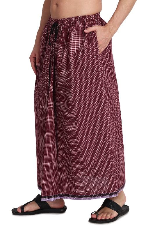 Gowri Tex Elastic Premium Lungi with Dual Packet Pack of 1