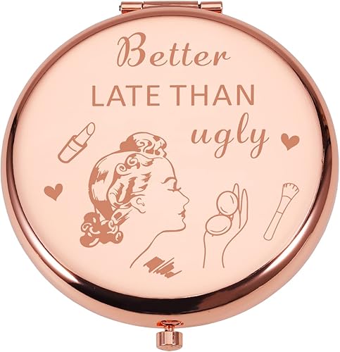 Regalo divertido para mujer relleno de calcetines de Navidad espejo compacto vintage para novia mejores amigas pin-up niñas hermana regalo de