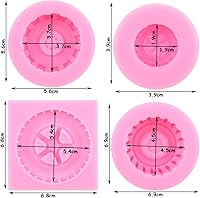 Vista 2 de Zixiang Molde redondo 3D para fondant, molde de silicona con forma de rueda de camión para decoración de pasteles, decoración de cupcakes, arcilla