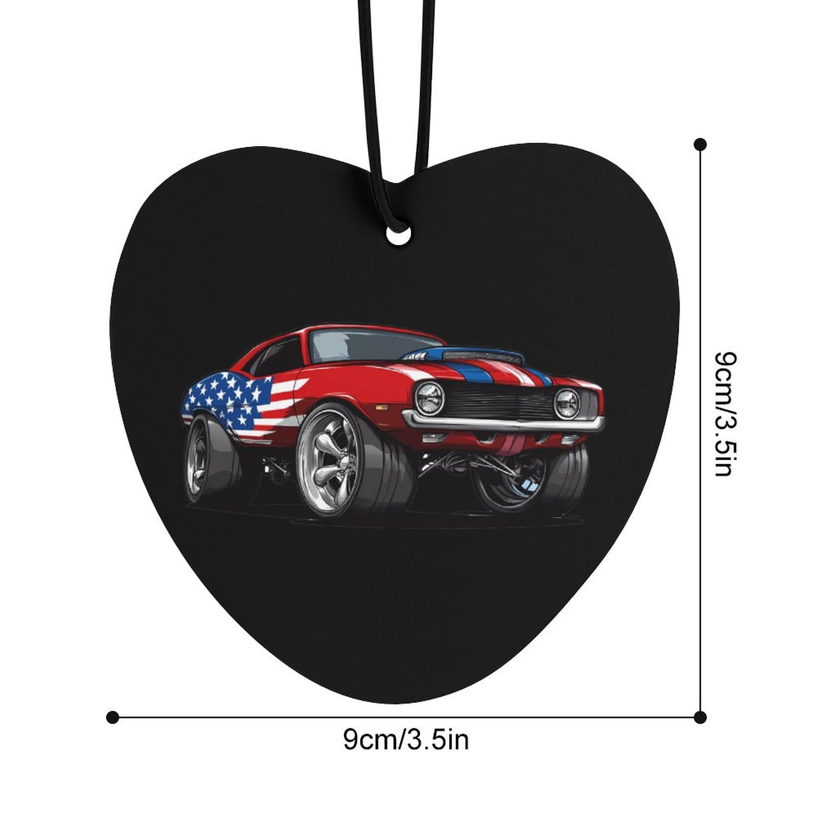 Muscle Car with Am-erican Flag Car Air Freshener Hanging Aromatherapy Tablets for Car Accessories Love form