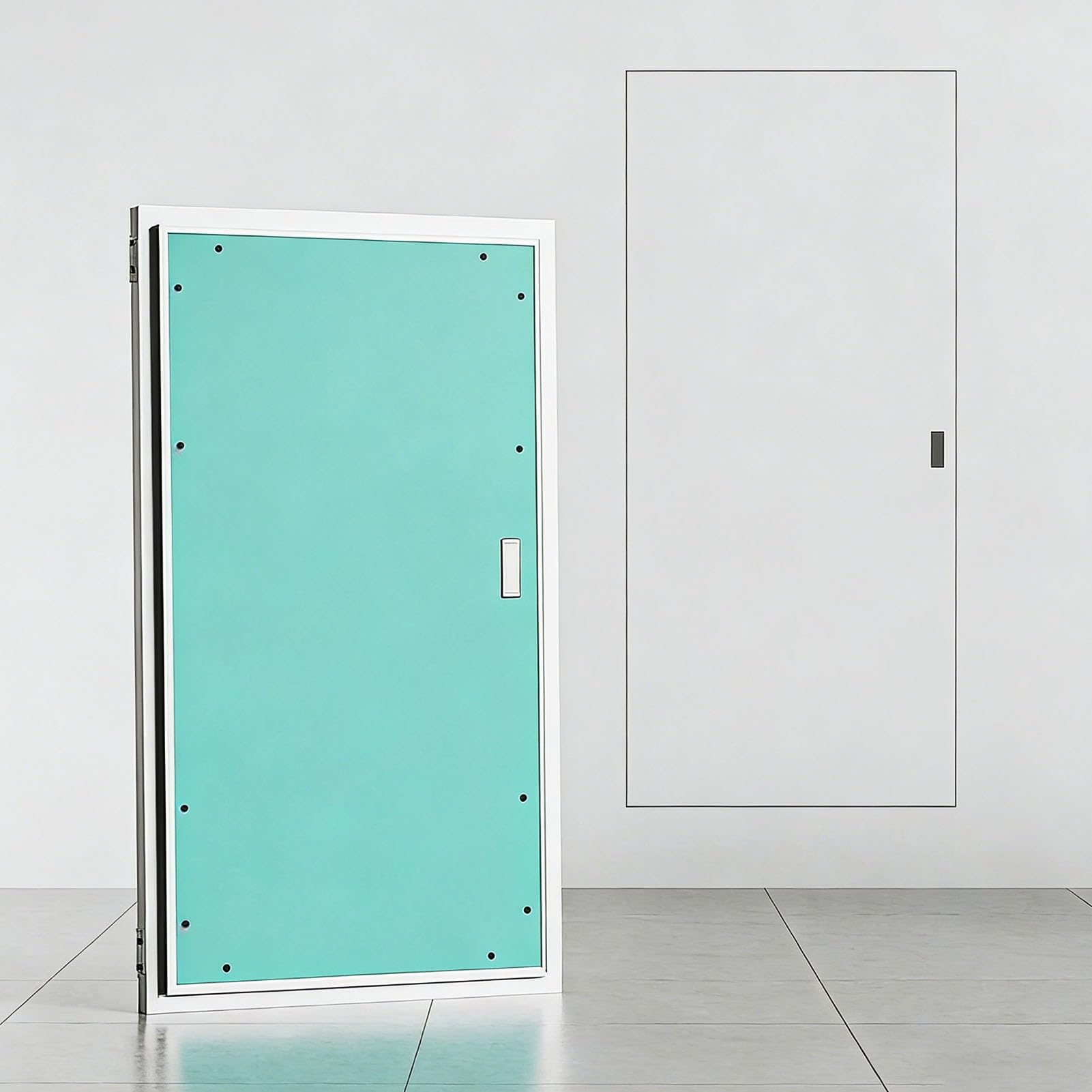 Puerta de Acceso con Marco de Aluminio de Montaje Enrasado, Panel de Acceso de Pared de Pladur Oculto para Tabique Seco, Trampilla de Inspección(35x95cm(14x37in))