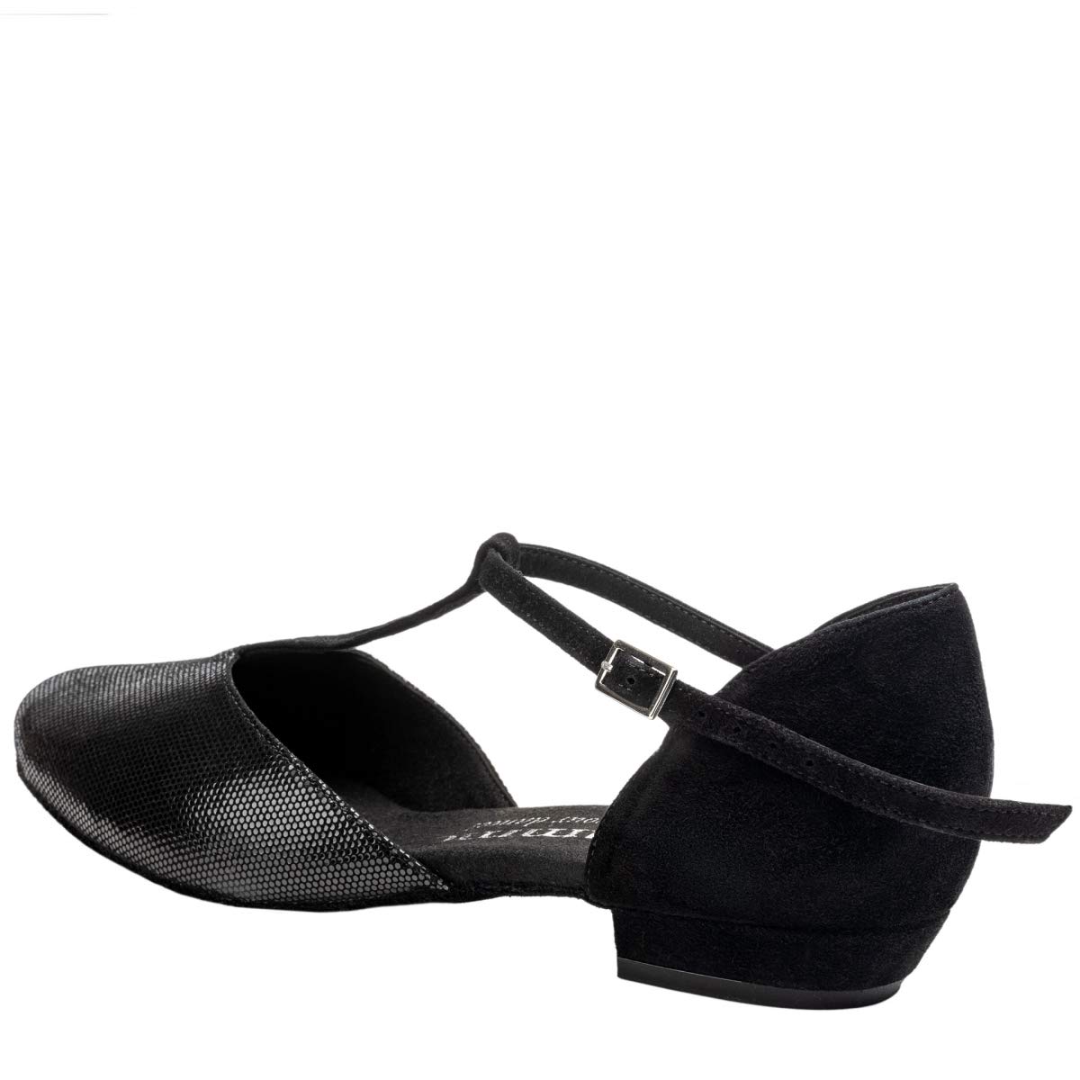 Rummos Damen Tanzschuhe Carol - Diva Leder/Nubuck Schwarz - Medium (Normal) - 2 cm Blockabsatz - Made in Portugal