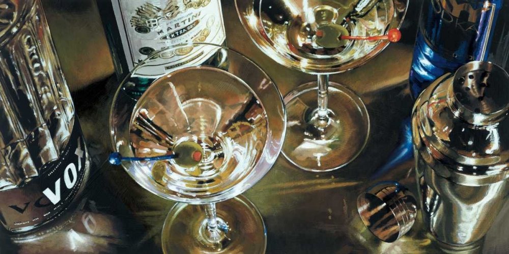 PosterazziPDXSFE4552LARGE Martini Bar Stefano Ferreri Poster Print, 36 x 16, Multicolor
